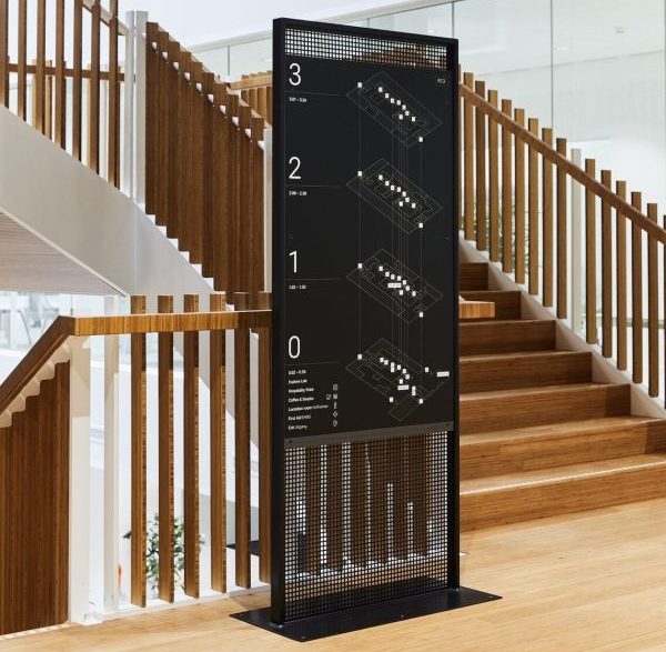 bewegwijzering ondersteund door wayfinding signage
